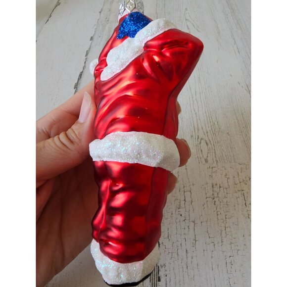 Patricia breen? Santa glitter red glass ornament Xmas tree - Picture 4 of 8